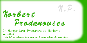 norbert prodanovics business card